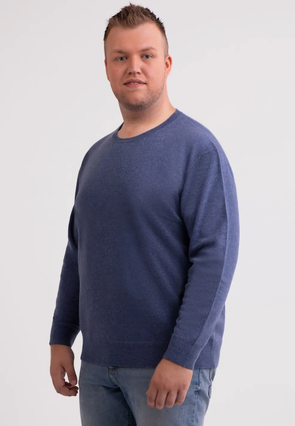 Kaschmir Rundhals Pullover jeans blau