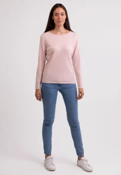 Kaschmir Rundhals Pullover puderrosa