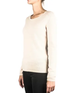 Kaschmir Rundhals Pullover washed ecru