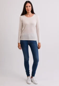 Kaschmir Rundhals Pullover weiss