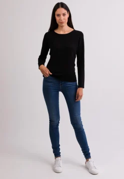 Kaschmir Rundhals Pullover schwarz