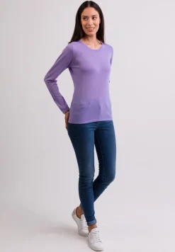 Kaschmir Rundhals Pullover viola (Frühling)