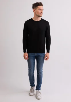 Kaschmir Rundhals Pullover schwarz (Frühling)