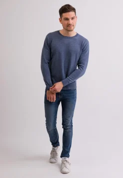 Kaschmir Rundhals Pullover jeans blau