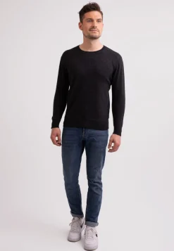 Kaschmir Rundhals Pullover dunkel anthrazit