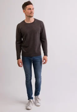 Kaschmir Rundhals Pullover taupe melange