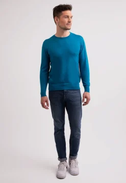 Kaschmir Rundhals Pullover mykonos blau (Frühling)