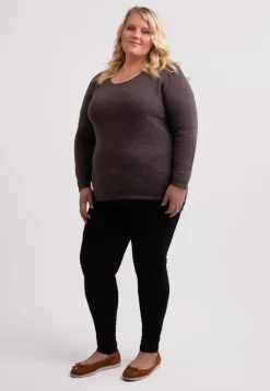 Kaschmir Rundhals Pullover taupe melange