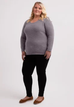 Kaschmir Rundhals Pullover grau