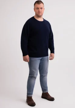 Kaschmir Rundhals Pullover marine blau