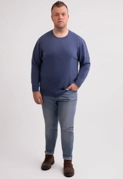 Kaschmir Rundhals Pullover jeans blau