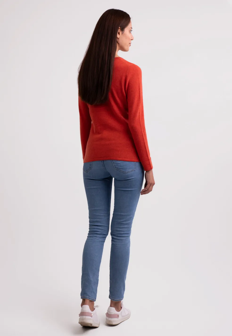 Kaschmir Rundhals Pullover siena gelb
