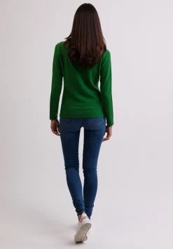 Kaschmir Rundhals Pullover grün
