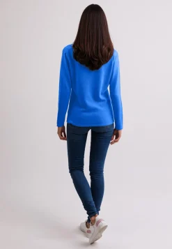 Kaschmir Rundhals Pullover dazzling blau