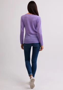 Kaschmir Rundhals Pullover viola (Frühling)