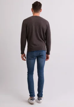Kaschmir Rundhals Pullover taupe melange