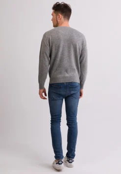 Kaschmir Rundhals Pullover grau