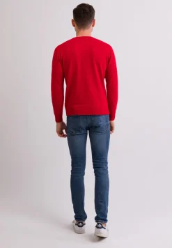 Kaschmir Rundhals Pullover rot