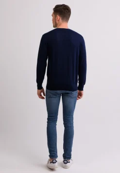 Kaschmir Rundhals Pullover marine blau (Frühling)