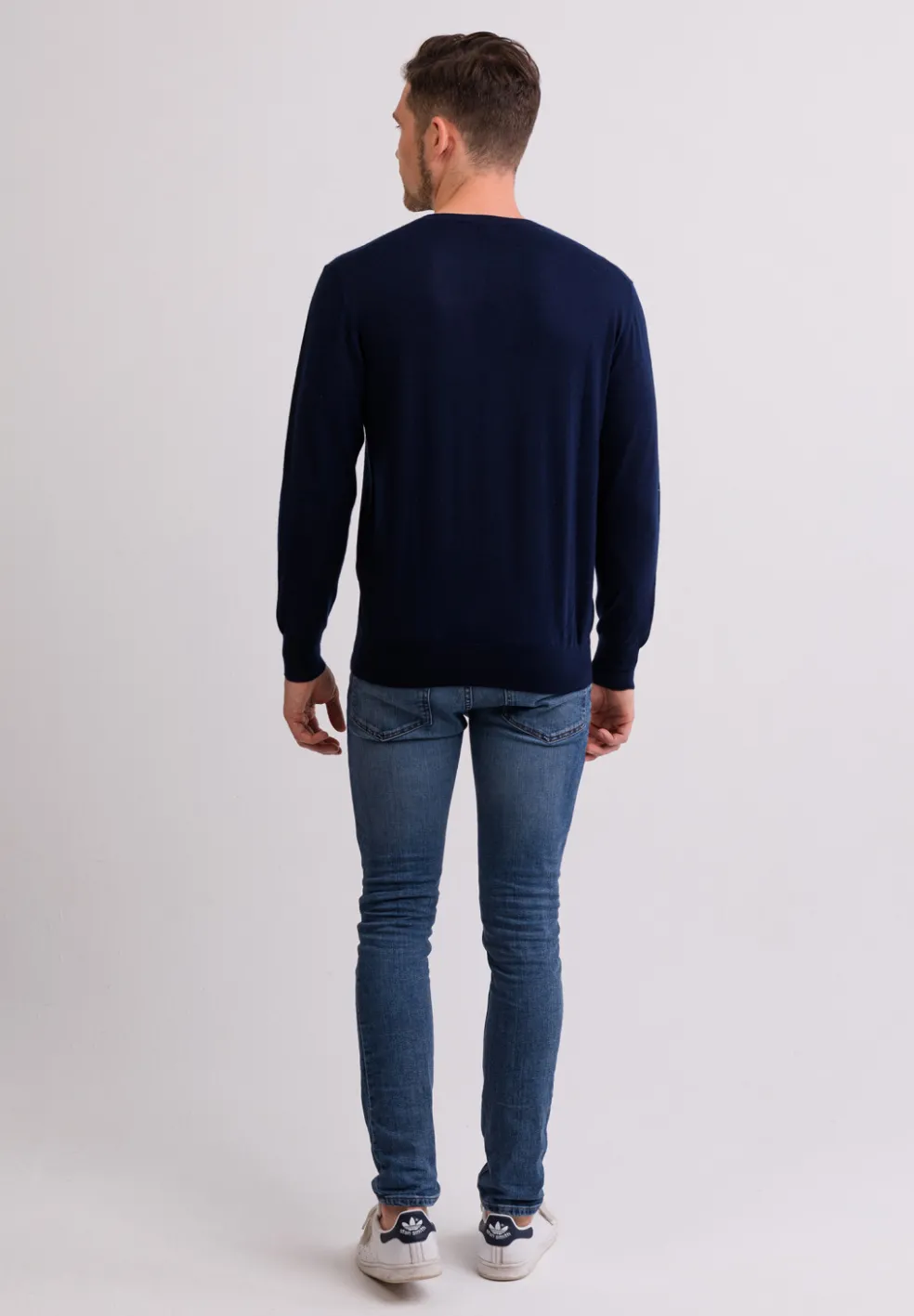 Kaschmir Rundhals Pullover marine blau (Frühling)