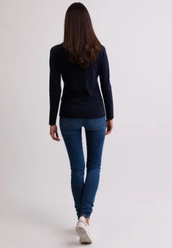 Kaschmir Rundhals Pullover marine blau