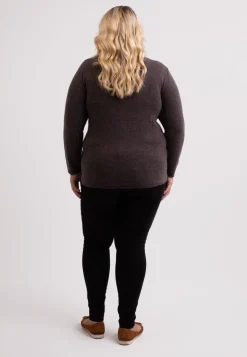 Kaschmir Rundhals Pullover taupe melange