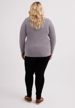 Kaschmir Rundhals Pullover grau