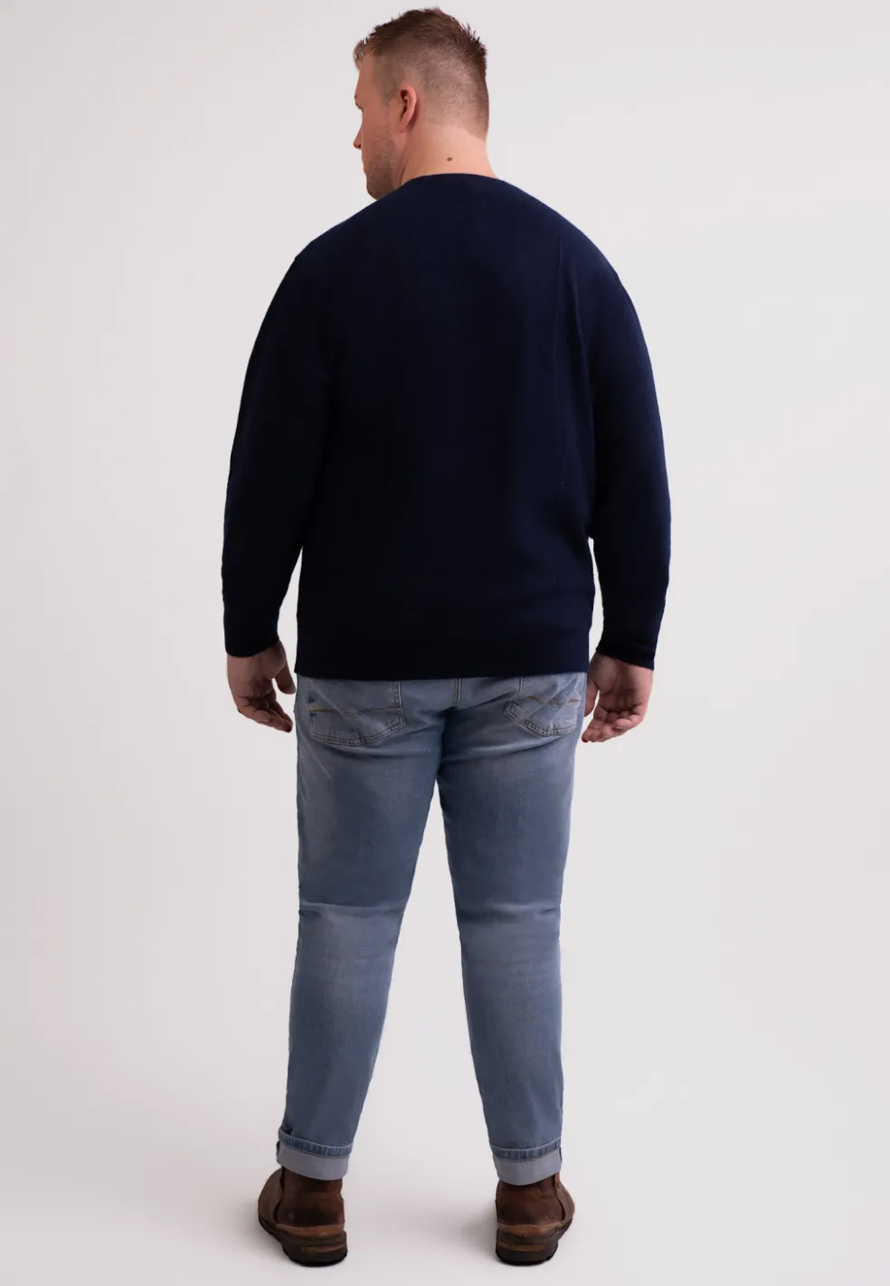 Kaschmir Rundhals Pullover marine blau