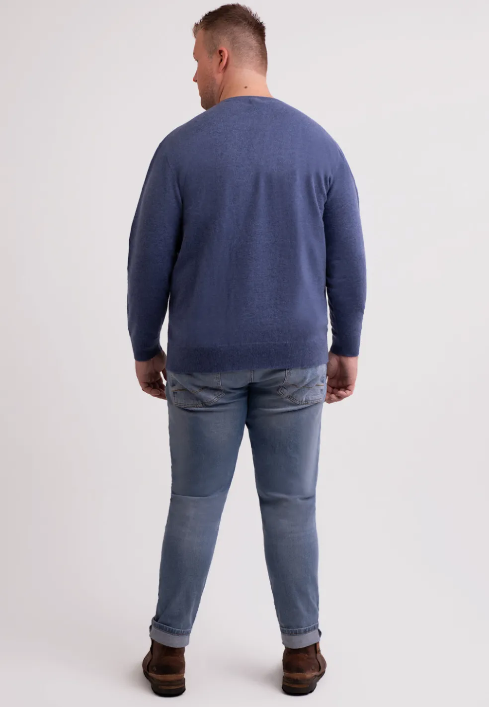 Kaschmir Rundhals Pullover jeans blau