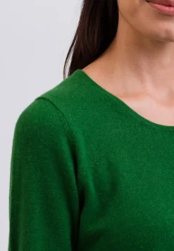 Kaschmir Rundhals Pullover grün