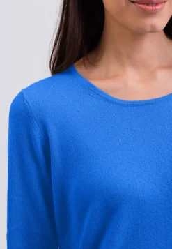 Kaschmir Rundhals Pullover dazzling blau