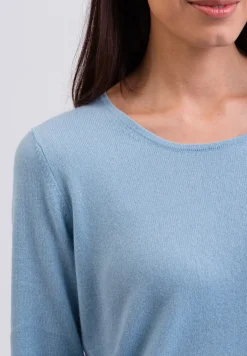 Kaschmir Rundhals Pullover hellblau