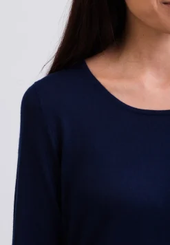 Kaschmir Rundhals Pullover marine blau (Frühling)