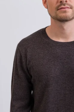 Kaschmir Rundhals Pullover taupe melange