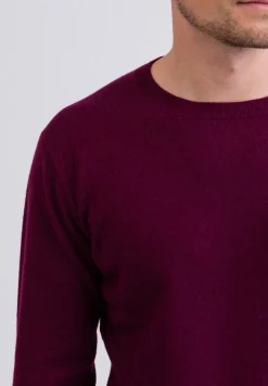 Kaschmir Rundhals Pullover cranberry rot