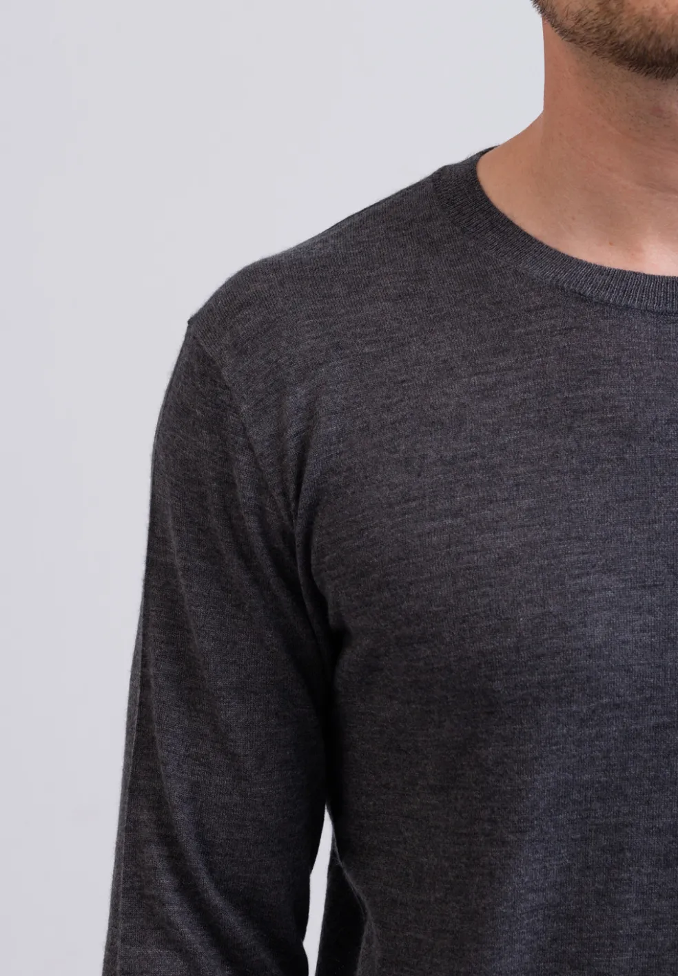 Kaschmir Rundhals Pullover flanell (Frühling)