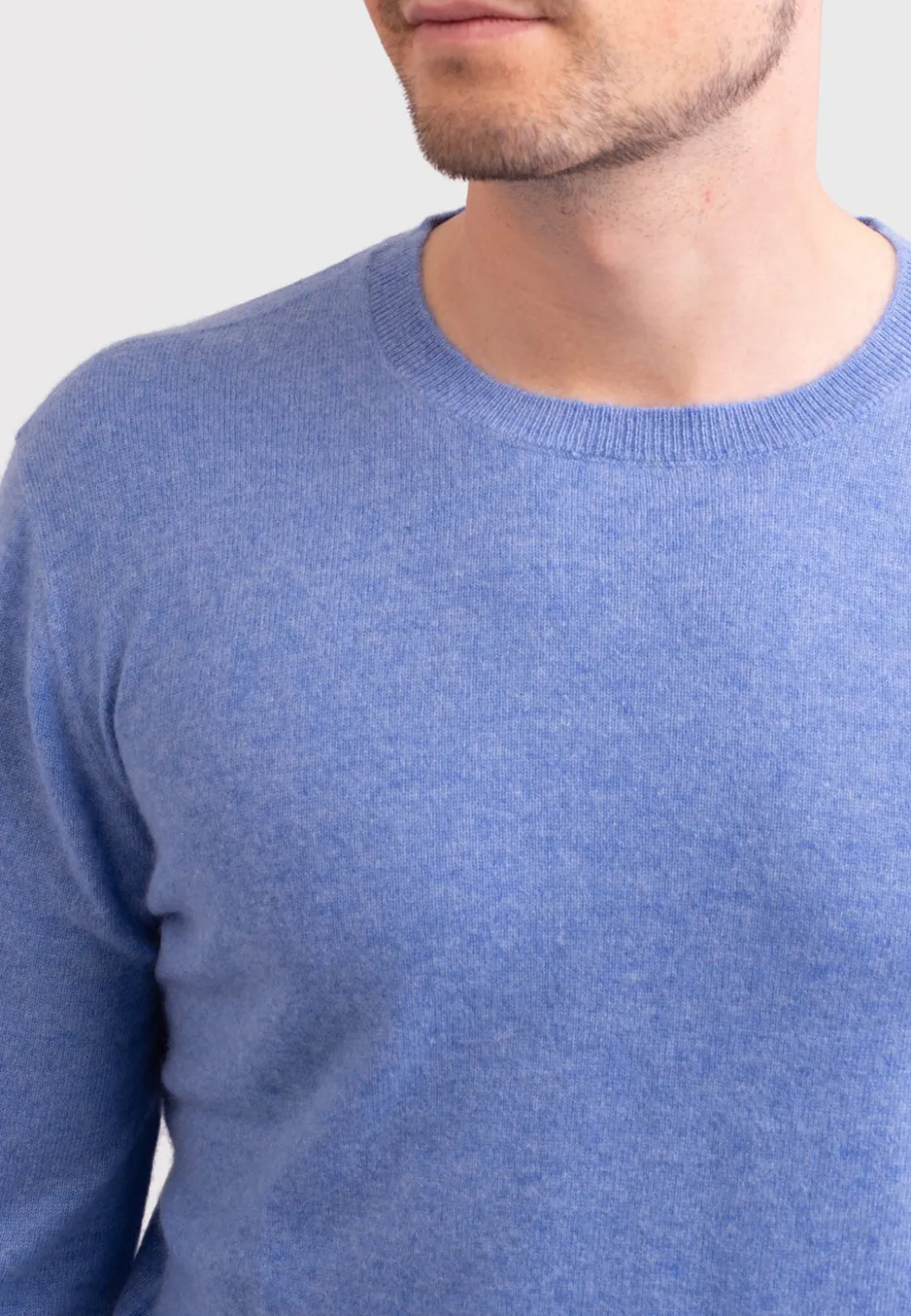 Kaschmir Rundhals Pullover azurblau
