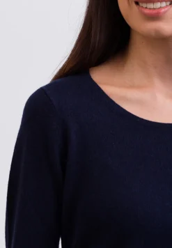 Kaschmir Rundhals Pullover marine blau