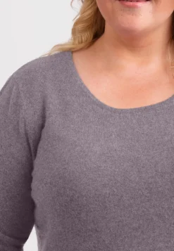 Kaschmir Rundhals Pullover grau