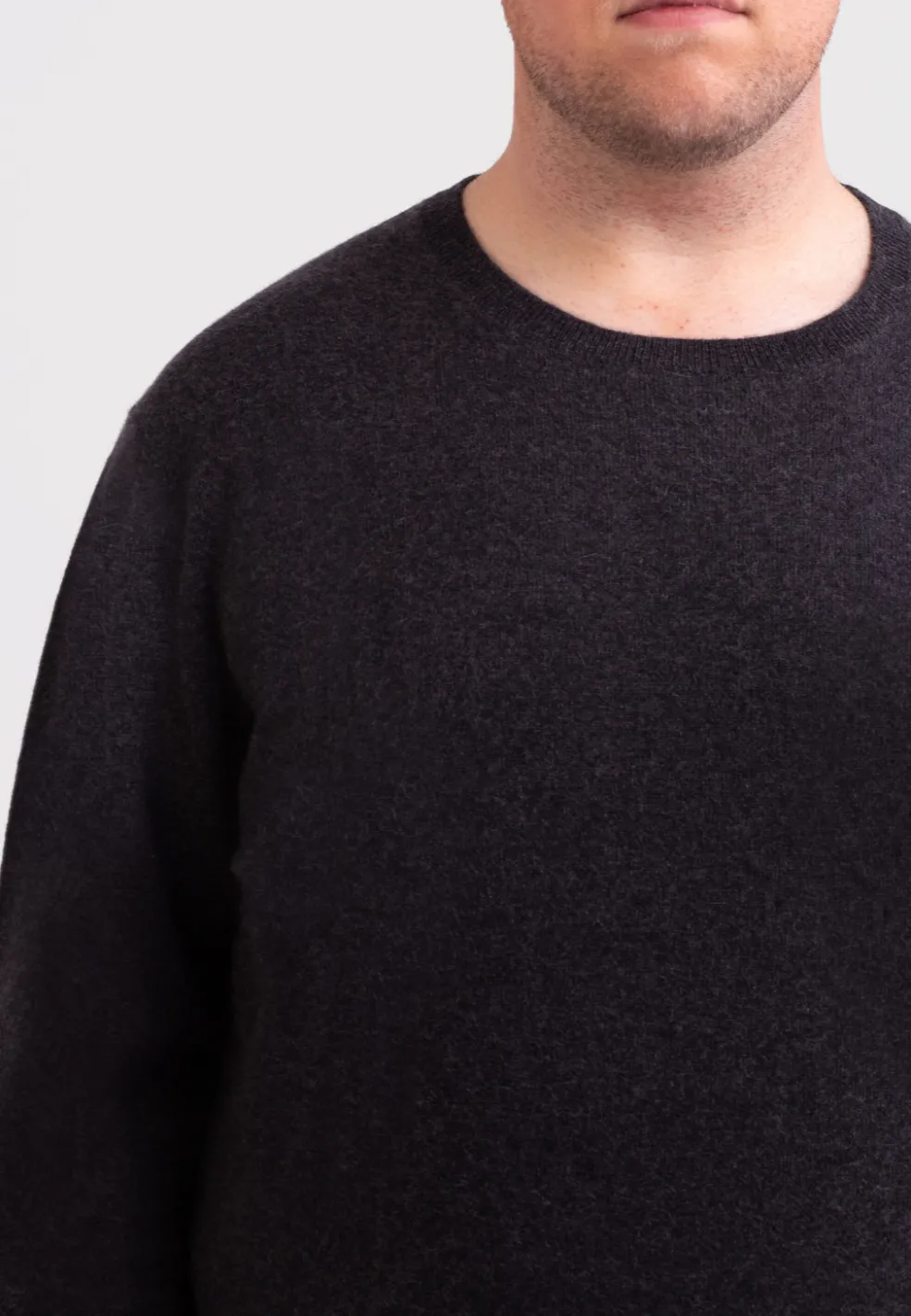 Kaschmir Rundhals Pullover dunkel anthrazit
