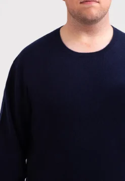 Kaschmir Rundhals Pullover marine blau