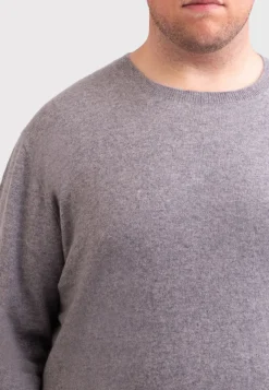 Kaschmir Rundhals Pullover grau