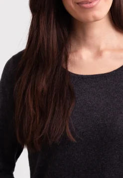 Kaschmir Rundhals Pullover dunkel anthrazit