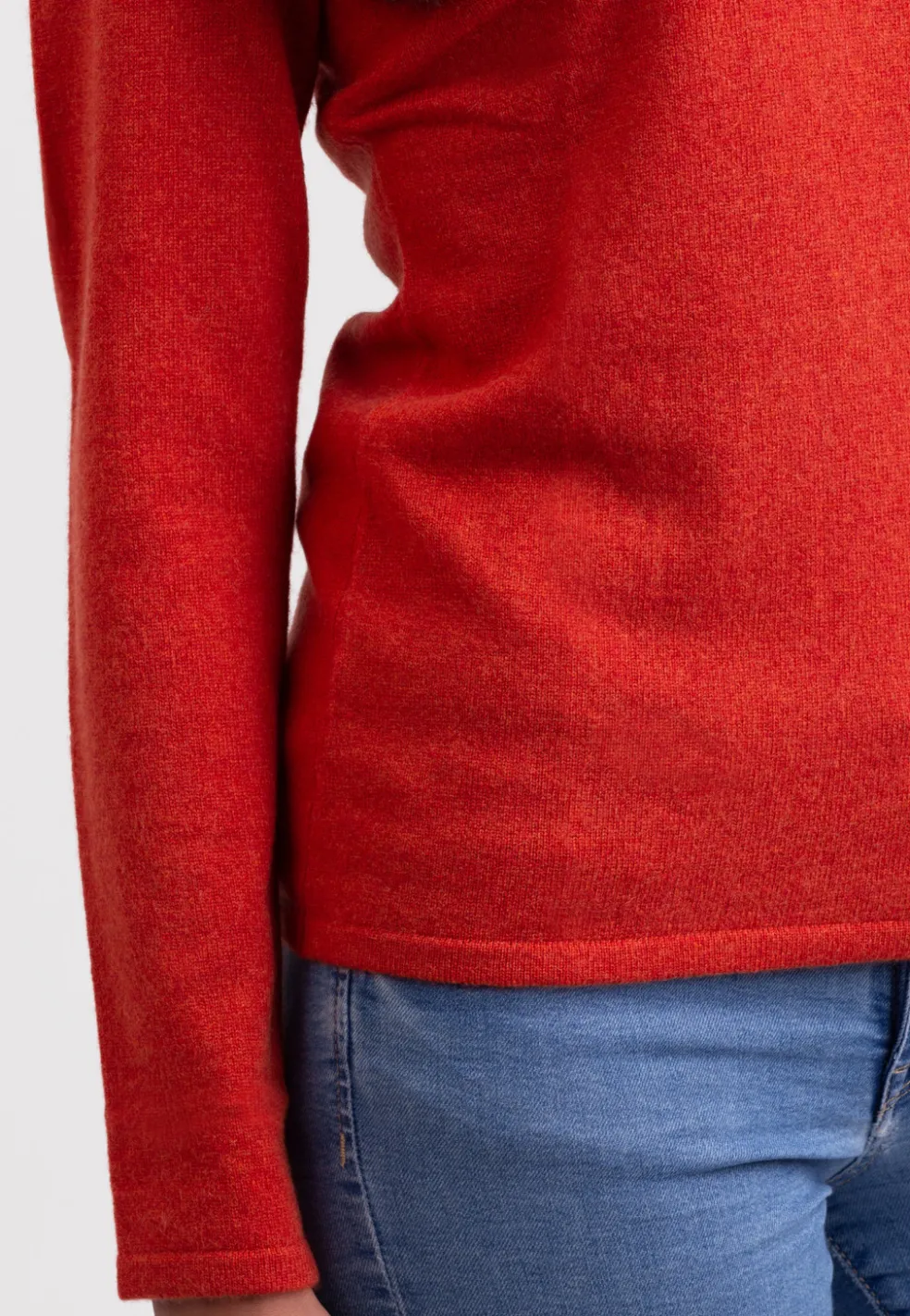 Kaschmir Rundhals Pullover siena gelb