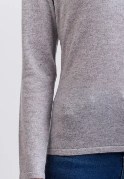 Kaschmir Rundhals Pullover hellgrau
