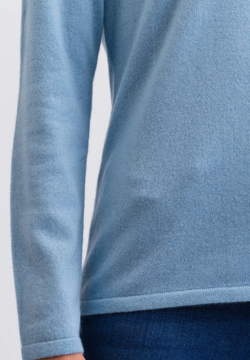 Kaschmir Rundhals Pullover hellblau