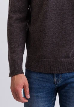Kaschmir Rundhals Pullover taupe melange