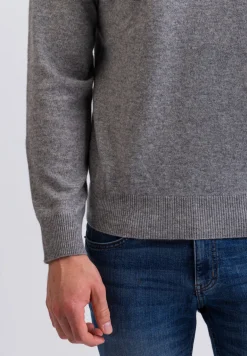 Kaschmir Rundhals Pullover grau