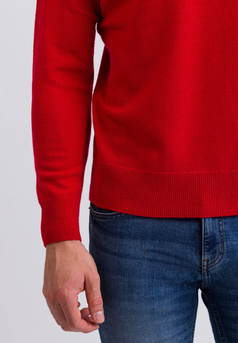 Kaschmir Rundhals Pullover rot