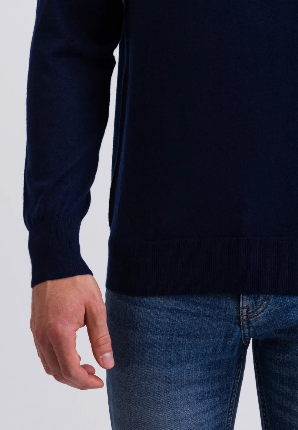 Kaschmir Rundhals Pullover marine blau (Frühling)